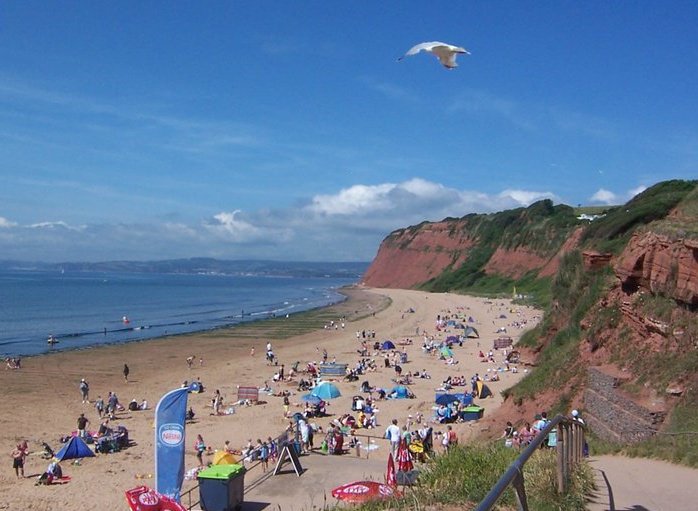 Sandy Bay beach Devon Cliffs